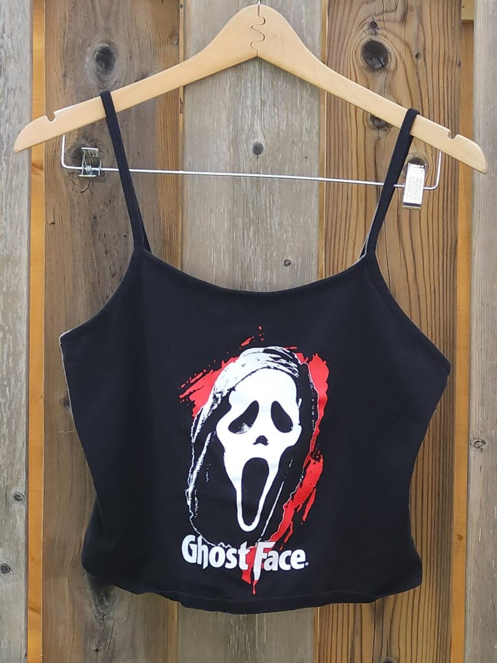 Hot Topic GHOST FACE Cropped Tank Top Size Large The ICON of Halloween